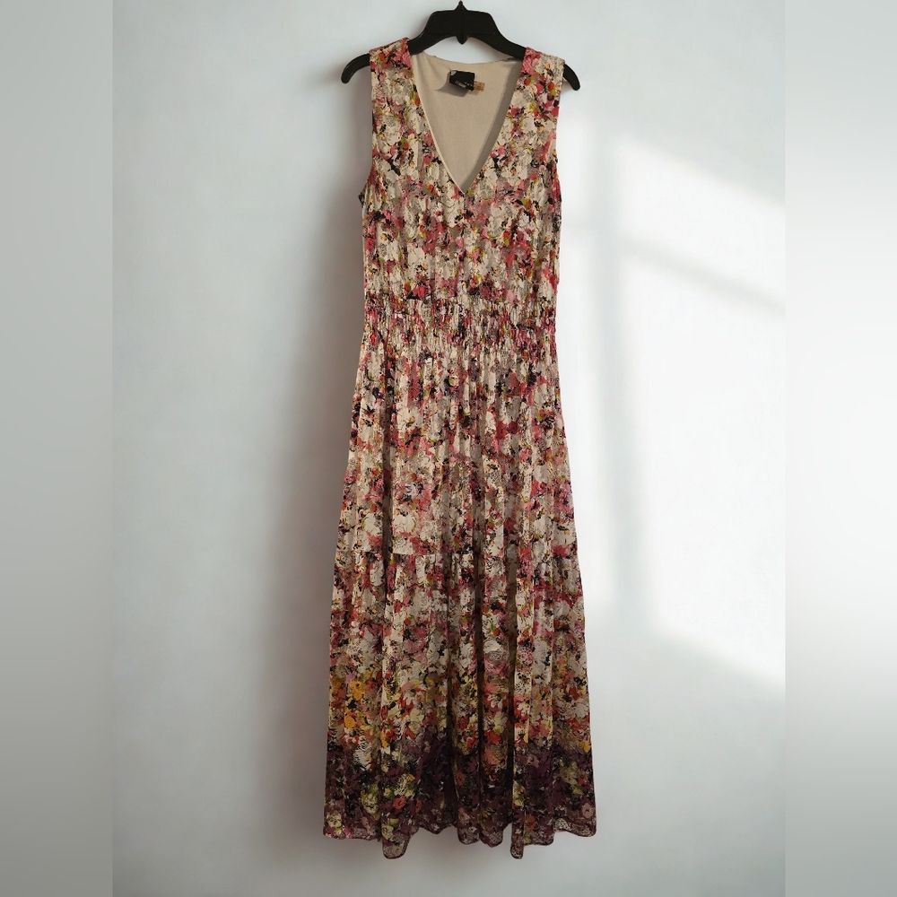 Maison Tara Multicolor Floral Maxi Dress
